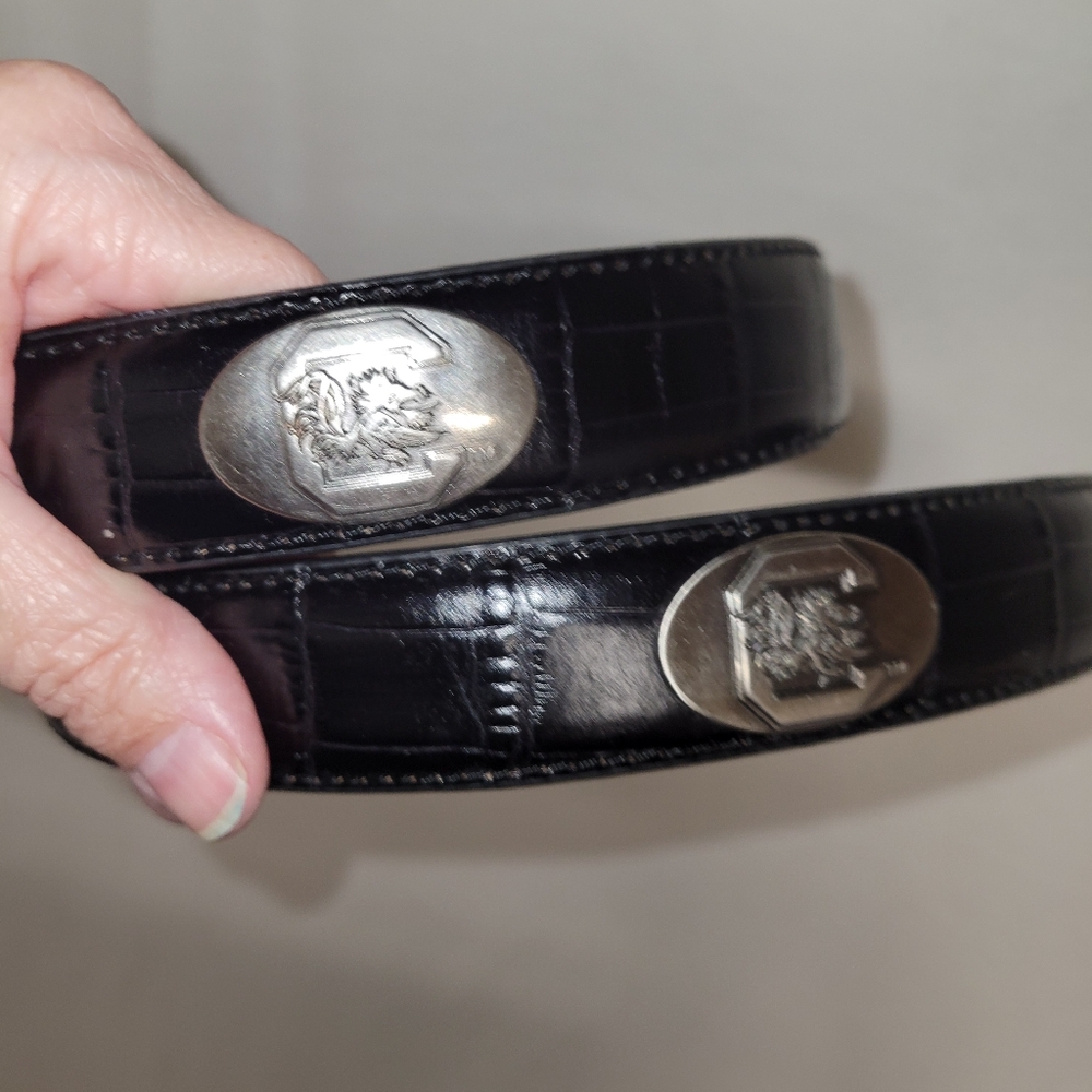 University Of South Carolina Gamecocks Belt Italian Crock Leather Black size 34
